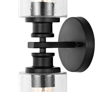 Jules Edison 16.5" Cylinder Iron/Seeded Glass Farmhouse Contemporary LED Wall Sconce - JONATHAN Y